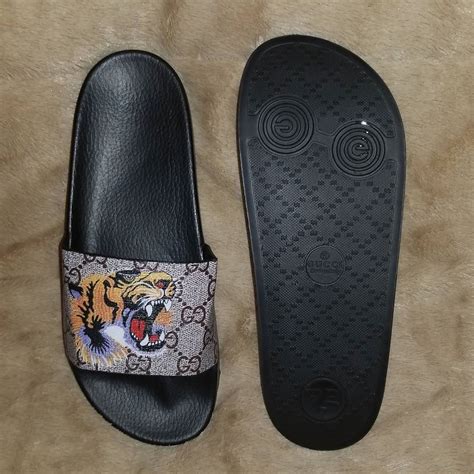 gucci tiger flip flops womens|Gucci Flip Flops women sale.